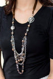 NE204 All The Trimmings - Brown - Necklace/Earring Set - Paparazzi