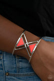 B299 Pyramid Palace - Red - Bracelet - Paparazzi