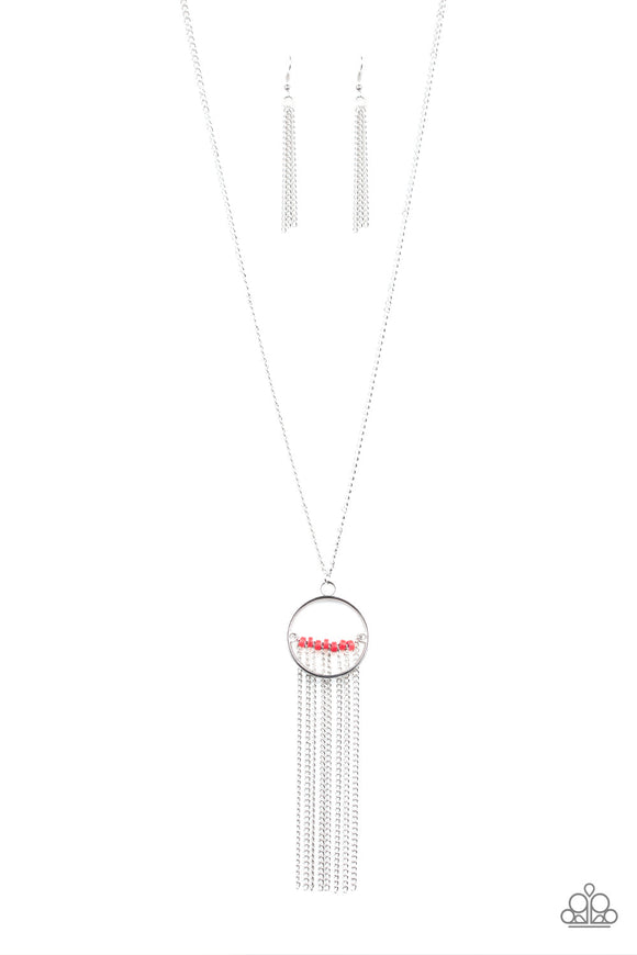 NE276 Terra Tassel - Red - Necklace/Earring Set - Paparazzi