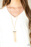 NE277 Terra Tassel - Gold - Necklace/Earring Set - Paparazzi