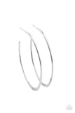 E099 Flatlined - Silver - Hoop Earrings - Paparazzi