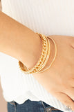 B066 A Piece of The Action - Gold - Bangles Bracelet - Paparazzi