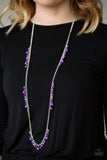 NE255 Miami Mojito - Purple - Necklace/Earring Set - Paparazzi