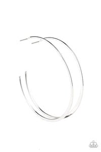 E115 Don't Lose Your Edge - Silver - Hoop Earrings - Paparazzi