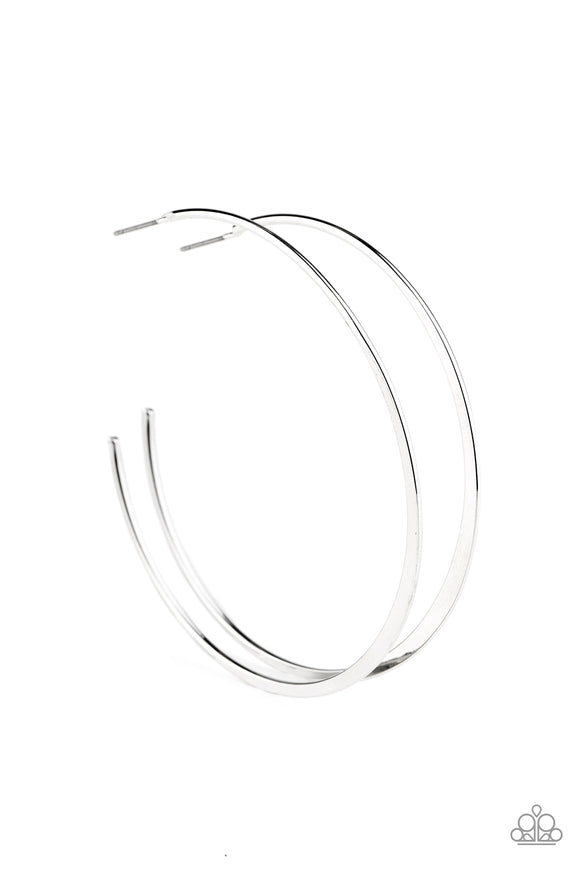 E115 Don't Lose Your Edge - Silver - Hoop Earrings - Paparazzi