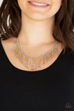 NE227 Harlem Hideaway - Orange - Necklace/Earring Set - Paparazzi