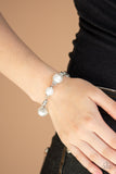 B329 Boardroom Baller - White - Bracelet - Paparazzi