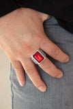 RM075 Winning Attitude - Red - Men's Ring - Paparazzi