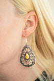 E049 Floral Frill - Yellow - Earrings - Paparazzi