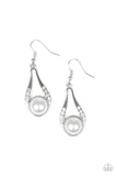 E134 Headliner Over Heels - White - Earrings - Paparazzi