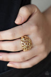 R182 Haute Havana - Gold - Ring - Paparazzi