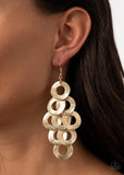 E167 Scattered Shimmer - Gold - Earrings - Paparazzi