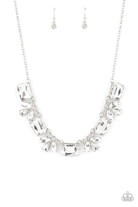 NE261 Long Live Sparkle - White - Necklace/Earring Set - Paparazzi