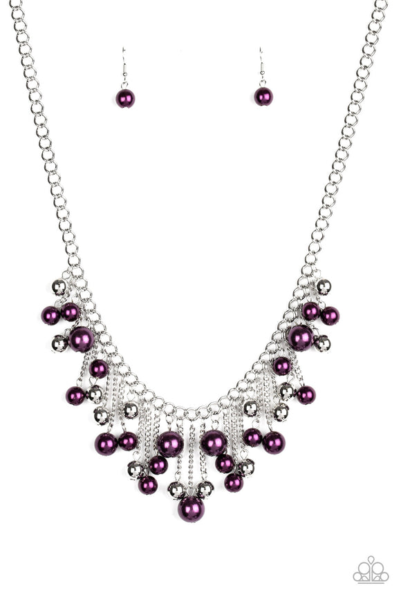 NE395 City Celebrity - Purple - Necklace/Earring Set - Paparazzi