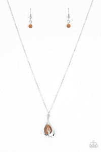 NE055 Tell Me A Love Story -Brown - Necklace/Earring Set - Paparazzi