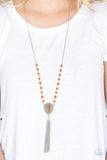 NE257 Soul Quest - Orange - Necklace/Earring Set - Paparazzi