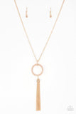 NE142 Straight To The Top - Gold - Necklace/Earring Set - Paparazzi