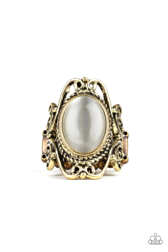 R469 Fairytale Flair - Brass - Ring - Paparazzi