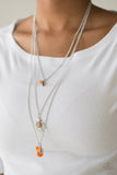 NE356 Soar With The Eagles - Orange - Necklace/Earring Set - Paparazzi