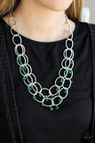 NE244 Yacht Tour - Green - Necklace/Earring Set - Paparazzi