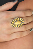 R410 Cactus Cabana - Yellow - Ring - Paparazzi