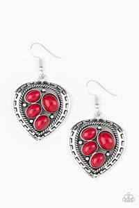 E033 Wild Heart Wonder - Red - Earrings - Paparazzi