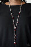 NE466 Afterglow Party - Red - Necklace/Earring Set - Paparazzi