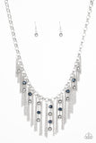 NE431 Ever Rebellious - Blue - Necklace/Earring Set - Paparazzi