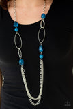 NE290 Pleasant Promenade - Blue - Necklace/Earring Set - Paparazzi