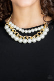 NE284 Empire State Empress - Gold - Necklace/Earring Set - Paparazzi