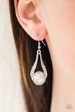 E134 Headliner Over Heels - White - Earrings - Paparazzi