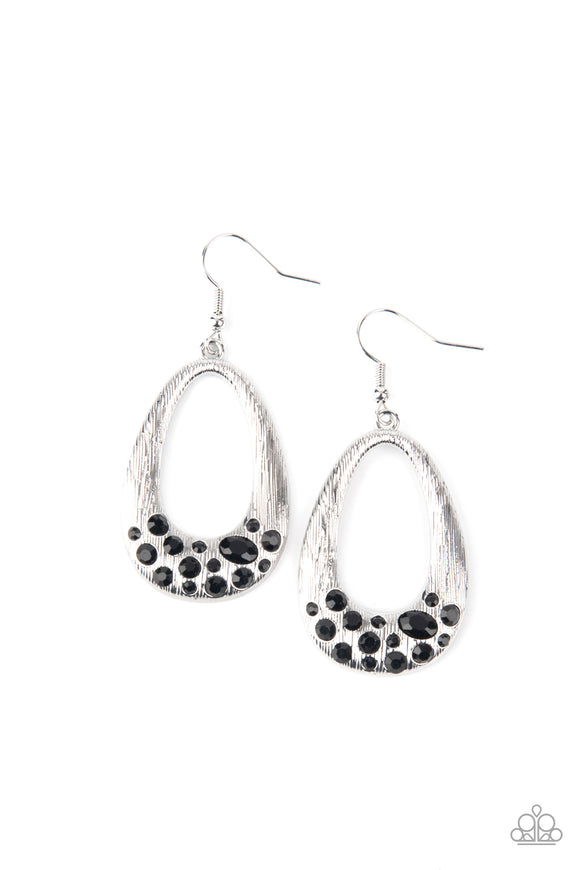 E111 Better Luxe Next Time - Black - Earrings - Paparazzi