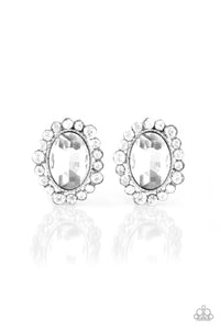 E169 Hold Court - White - Earrings - Paparazzi