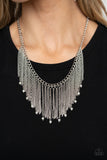 NE288 Cue The Fireworks - White - Necklace/Earring Set - Paparazzi