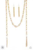 NE202 Scarfed For Attention - Gold - Necklace/Earring Set - Paparazzi