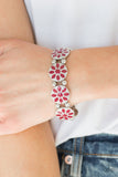 B343 Dancing Dahlias - Red - Bracelet - Paparazzi