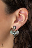 E098 Wing Fling - Brass - Earrings - Paparazzi