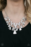 NE231 The Sands Of Time - Silver - Necklace/Earring Set - Paparazzi