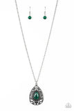 NE128 Modern Majesty - Green - Necklace/Earring Set - Paparazzi