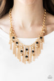 NE371 Ever Rebellious -Gold - Necklace/Earring Set - Paparazzi