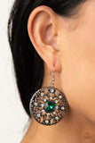 E153 Glow Your True Colors - Green - Earrings - Paparazzi