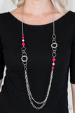 NE447 Modern Motley - Pink - Necklace/Earring Set - Paparazzi