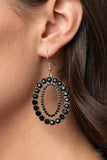 E103 Deluxe Luxury - Black - Earrings - Paparazzi