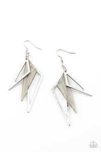 E135 Evolutionary Edge - Silver - Earrings - Paparazzi